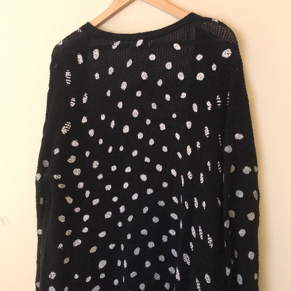 Long Knit Open Cardigan Polka Dot - Picture 6 of 7